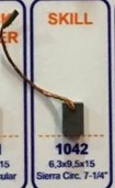 Juego de carbones 6,3x9,5x15 mm