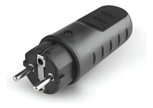 Ficha Schuko 2P + Tierra 16 A de Goma