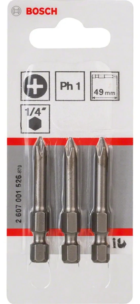 Punta Phillips Bosch PH1 x 49 mm (Pack x3)