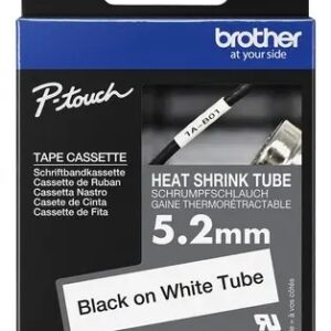 Tubo Termocontraíble Brother HSe 5,8 mm Negro sobre Blanco