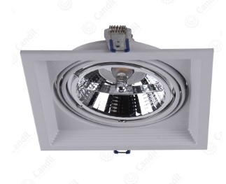 Spot Semiembutido Simple AR111 Blanco
