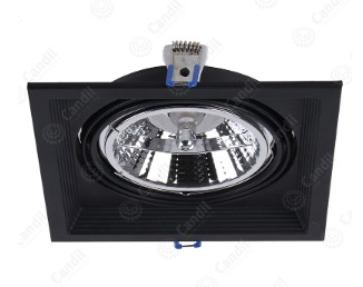 Spot Semiembutido Simple AR111 Negro