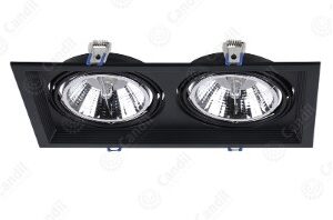 Spot Semiembutido Doble AR111 Negro