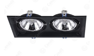 Spot Semiembutido Doble AR111 Negro