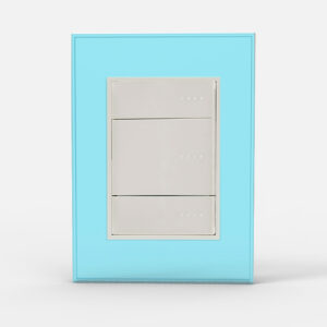 Tapa Bauhaus 4 Módulos Vidrio Celeste
