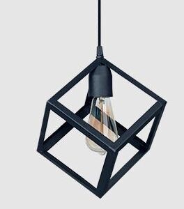 Colgante Cubo 1 Luz Negro