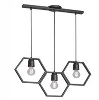 Colgante Tarento Negro 3 x E27
