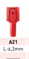 Terminal Pala Macho 6,3 mm Aislado Rojo