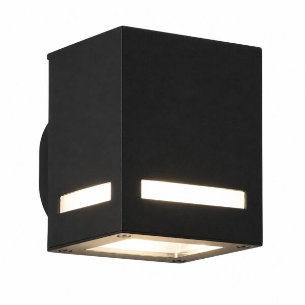 Artefacto de Fachada con Ranja GU10 de Aluminio Negro