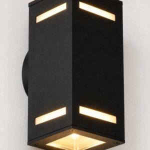 Artefacto de Fachada con Ranja 2 x GU10 de Aluminio Negro