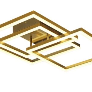 Plafón LED 60 W Dorado 3 Cuadrados 3000 K