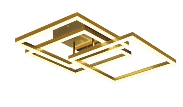 Plafón LED 60 W Dorado 3 Cuadrados 3000 K