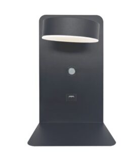 Aplique Velador LED 5 W Cálido Negro con USB