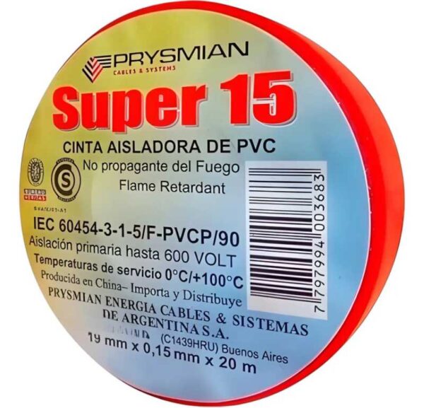 PRY20RO.jpg Cinta Aisladora 20 m Roja