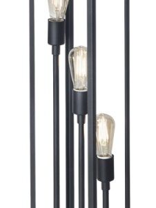 Lámpara de Pie Fanal 3 Luces Negra