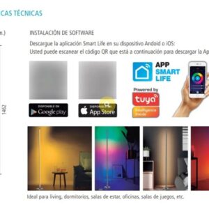 Lámpara de Pie RGB-W Smart 20 W LDP20-RGB-T