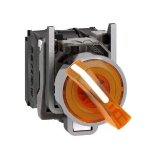 Selector Luminoso Metálico 2 Posiciones LED 24 V Amarillo