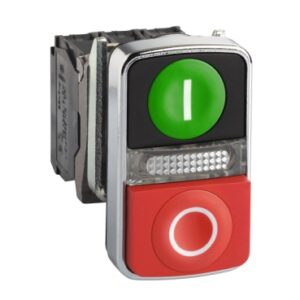 Pulsador Luminoso Doble Schneider Harmony XB4 LED 120V