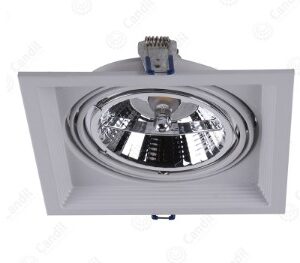 Spot Semiembutido Simple AR111 Blanco