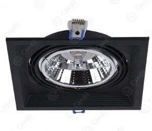 Spot Semiembutido Simple AR111 Negro