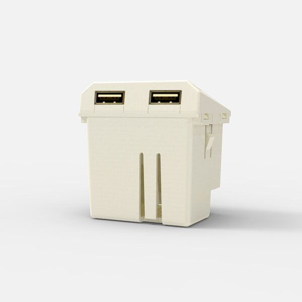 Módulo USB Doble Blanco