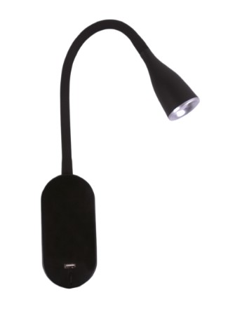 Velador de Pared LED 5W USB Negro