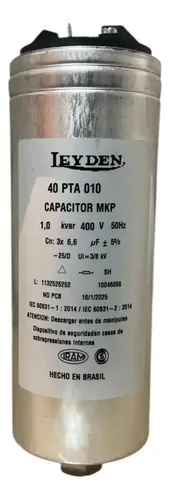 LEY01K.jpg Capacitor de Potencia 1 kV 400 V Cilíndrico
