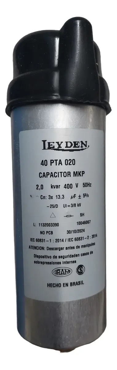 Capacitor de Potencia 2 kV 400 V Cilíndrico