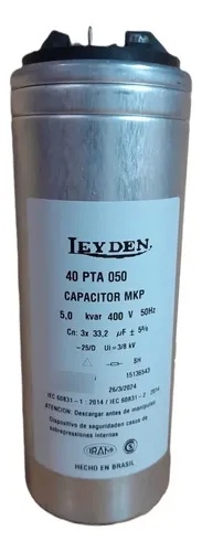 LEY05K.jpg Capacitor de Potencia 5 kV 400 V Cilíndrico