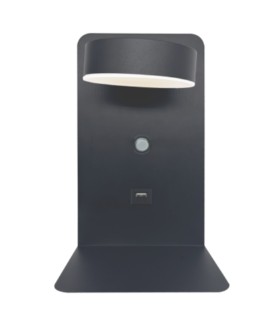 Aplique Velador LED 5 W Cálido Negro con USB