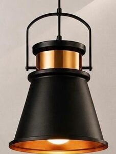 Colgante 25 cm Negro con Detalles Oro y Cobre