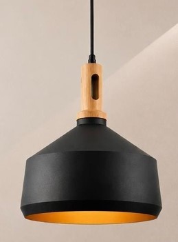 REDA019.jpg Colgante 35 cm Negro con Oro y Madera