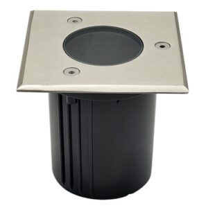 Artefacto Embutir Cuadrado Acero Inoxidable GU10
