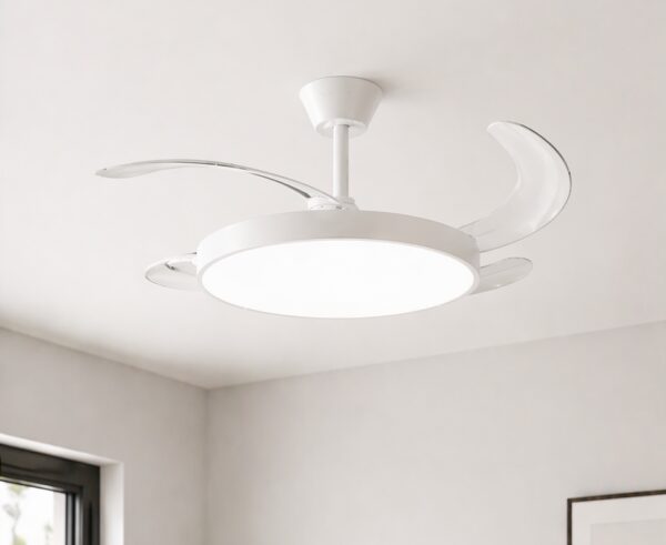 Ventilador Retráctil Blanco con Control