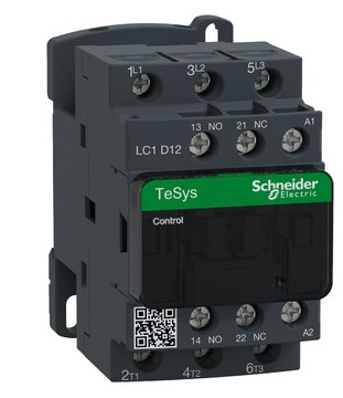 Contactor Schneider Electric LC1D 12A 24VCA Tripolar NA+NC