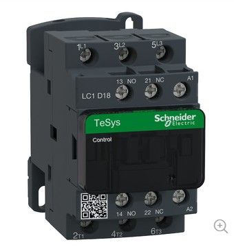 Contactor Schneider Electric LC1D 18A 24VCA Tripolar NA+NC