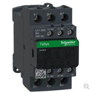Contactor Schneider Electric LC1D 25A 24VCC Tripolar NA+NC