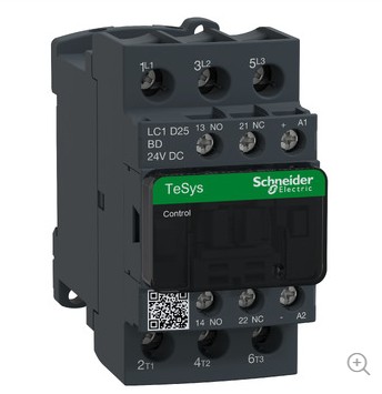 Contactor Schneider Electric LC1D 25A 24VCC Tripolar NA+NC