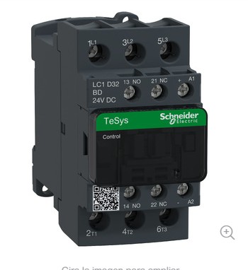 Contactor Schneider Electric LC1D 32A 24V AC/DC Tripolar NA+NC