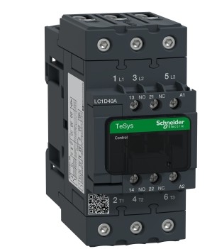Contactor Schneider Electric LC1D 40A 380VCA Tripolar NA+NC