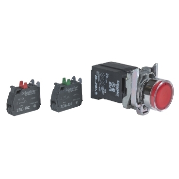 Pulsador Luminoso Schneider Harmony XB4 LED 230V Rojo con Transformador