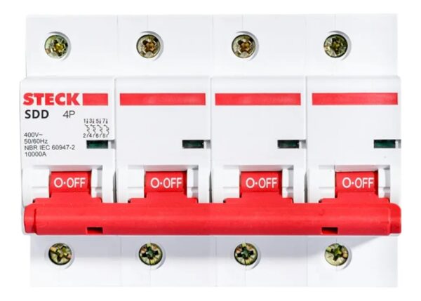 Interruptor Termomagnético 4P 100A Curva C 10kA