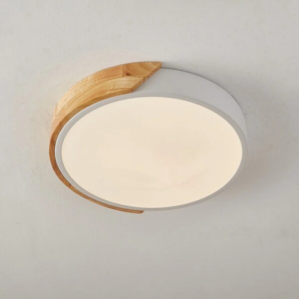Plafón LED 18W Blanco/Madera 3000K