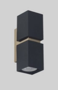 Difusor Cuadrado Negro para 2 Lámparas GU10