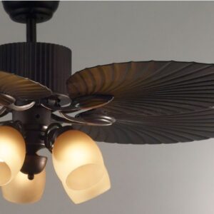 Ventilador de Techo Negro de 5 Aspas con 6 Luces 1.32 m