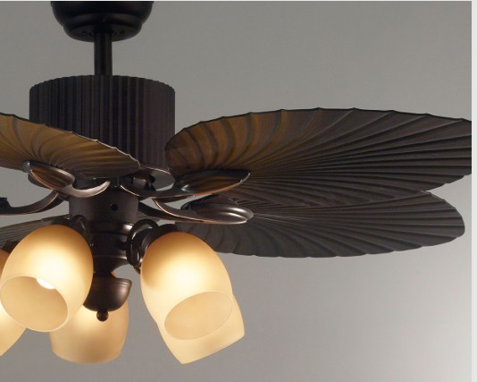 LEU429C.jpg Ventilador de Techo Negro de 5 Aspas con 6 Luces 1.32 m