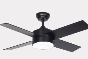 Ventilador de Techo Negro con Plafón LED de 24W y 6 Velocidades