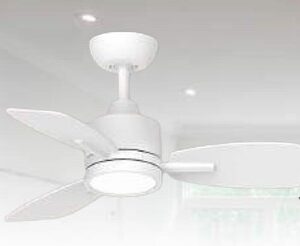 Ventilador de Techo Blanco de 3 Aspas con Luz y Control Remoto