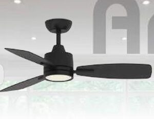 Ventilador de Techo Negro de 3 Aspas con Luz y Control Remoto