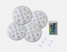 Artefacto LED Subacuático Inalámbrico RGB x4 IP68